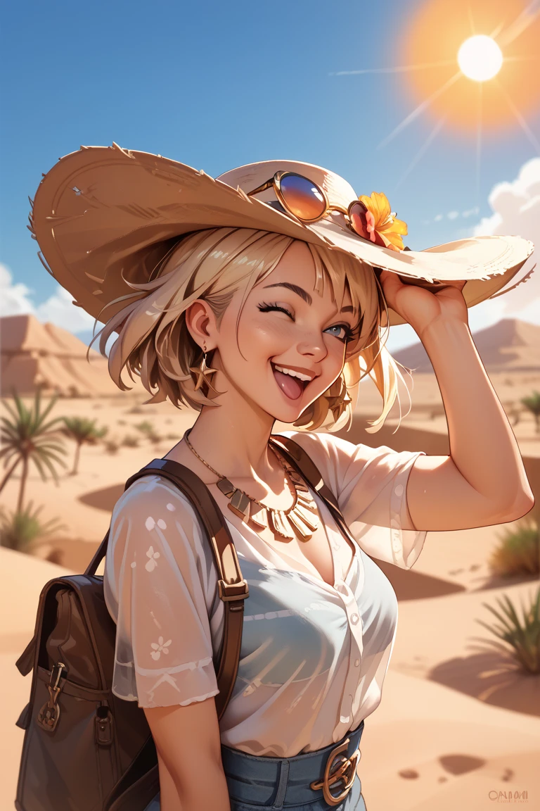 Happy, desert, sun, day