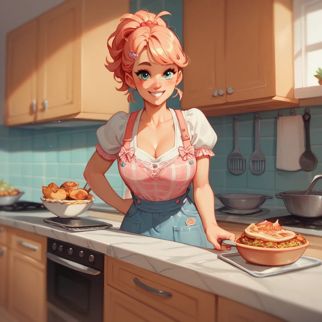 Merger_deb_blares,
(baking in a bright kitchen wearing an apron, pinny, baking, cooking, chef, apron:1.2),
bokeh, f1.4, 40mm, photorealistic, raw, 8k, textured skin, skin pores, intricate details  <lora:epi_noiseoffset2:1>, epiCRealism <lora:ClothingAdjuster3:-1>