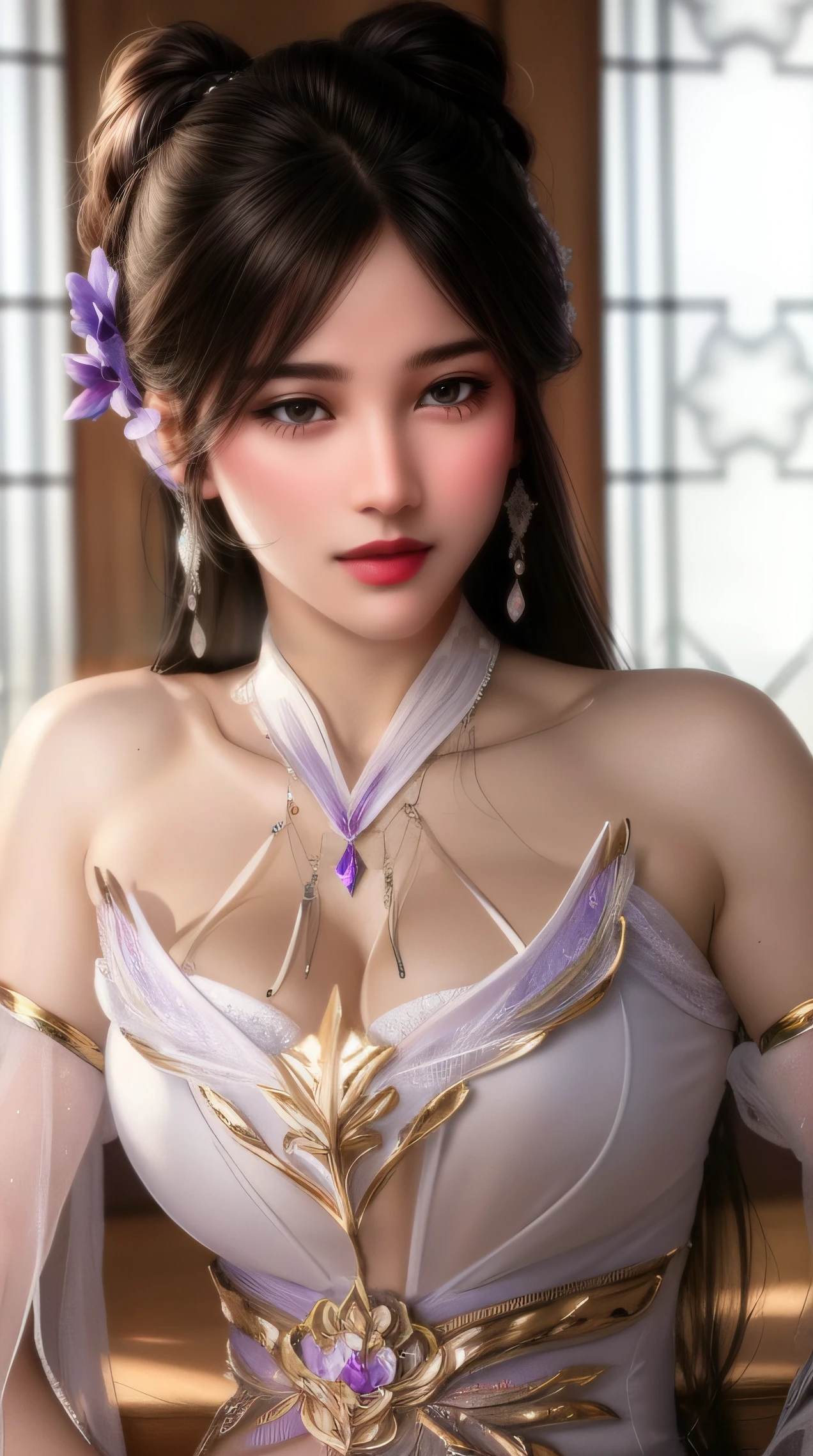 Purple clothes,Purple silk dress