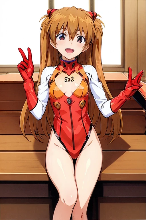 (( top quality)), ((masterpiece)), (be familiar with),  perfect face, indoor, bedroom,  watching viewers,
One woman,  Soryu Asuka Langley,
 open mouth,  ecstatic expression beside the piano, blush, smile,
 small tits,  flat chested, Young girl, Lori,  s,  girl,
 long hair,  Twin Tails ,
Leg spread,