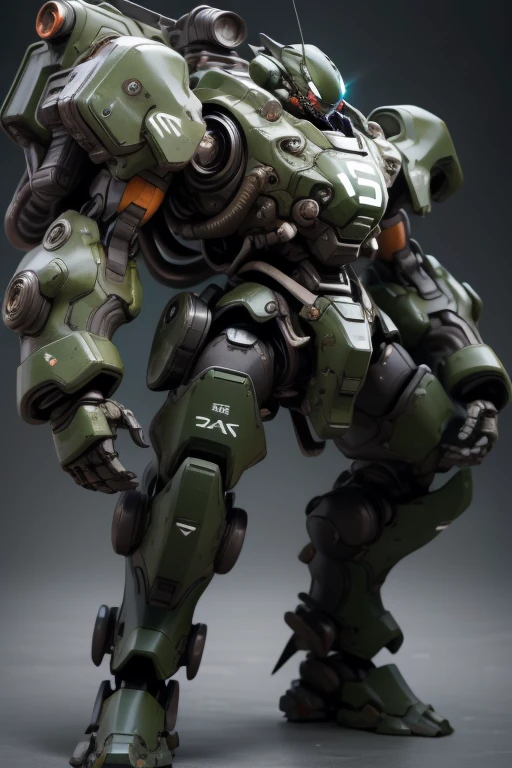 oil painting, blue glay body:1.3, Super Detail, high details, High quality, Best Quality, hight resolution, 1080p, full body shot, ,super fine concept art,spider robot,solo,no human,no background,military,green armor,giant,multi-legged vehicles,giant foot,big foot,heavy foot,tank,short and thin legs, short four legs, world domination, large glove, 