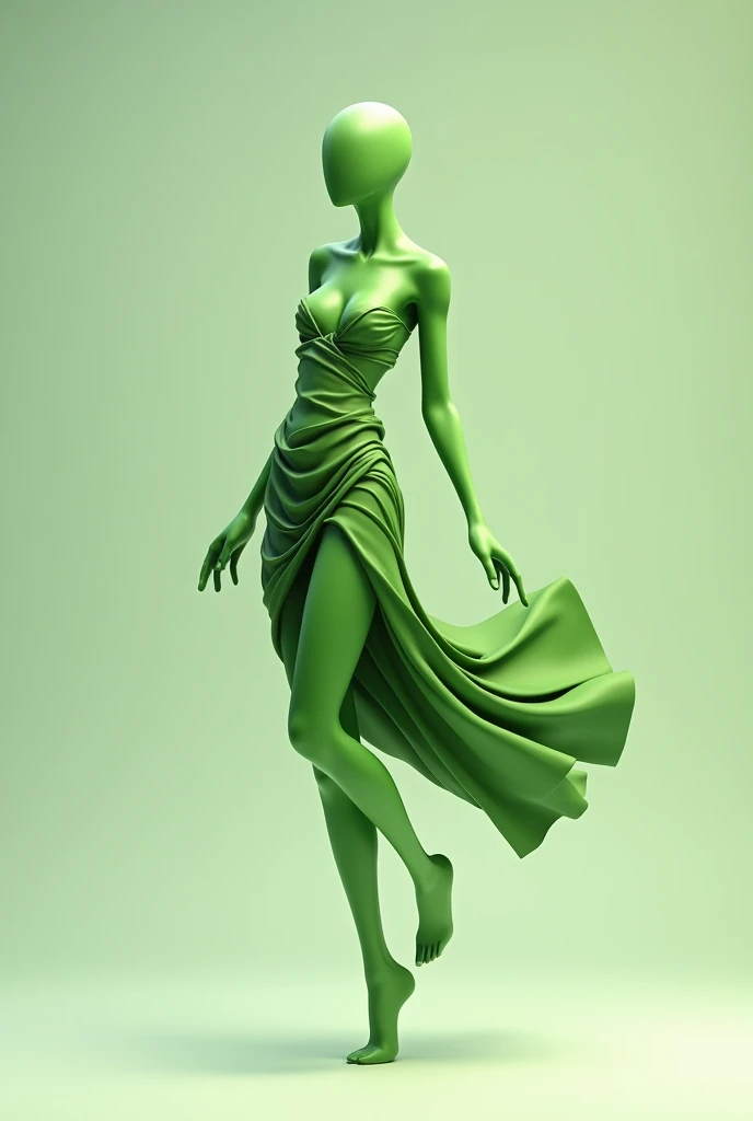 generates a white-skinned lady with a long hat with green flowers and the color of the hat is strong green, long green dress, green antifas, and that she has flowers on the very bottom of her green dress, and a golden lever in his right hand