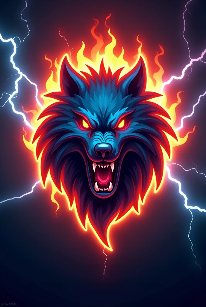 Create a logo for a game of a wolf and a lion together that is a realistic mix, more realistic to that more realistic and scary, more fear and that it is a logo for free fire more fear 