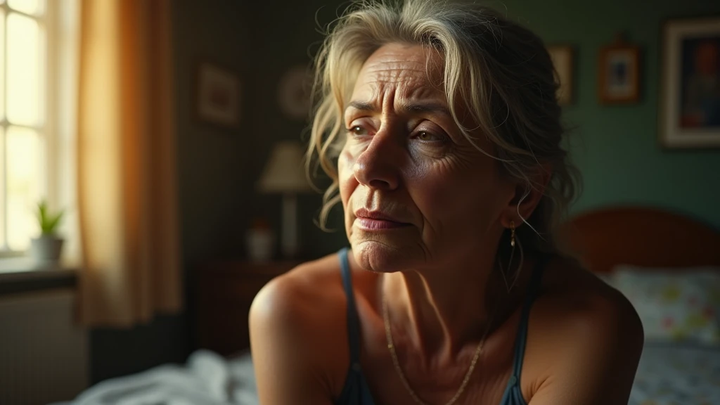 At a day-sun light time, In a house bedroom, a 50 years old lady is crying with tears there, realistic cinematic style, 4k ultra HD quality, High Resolution