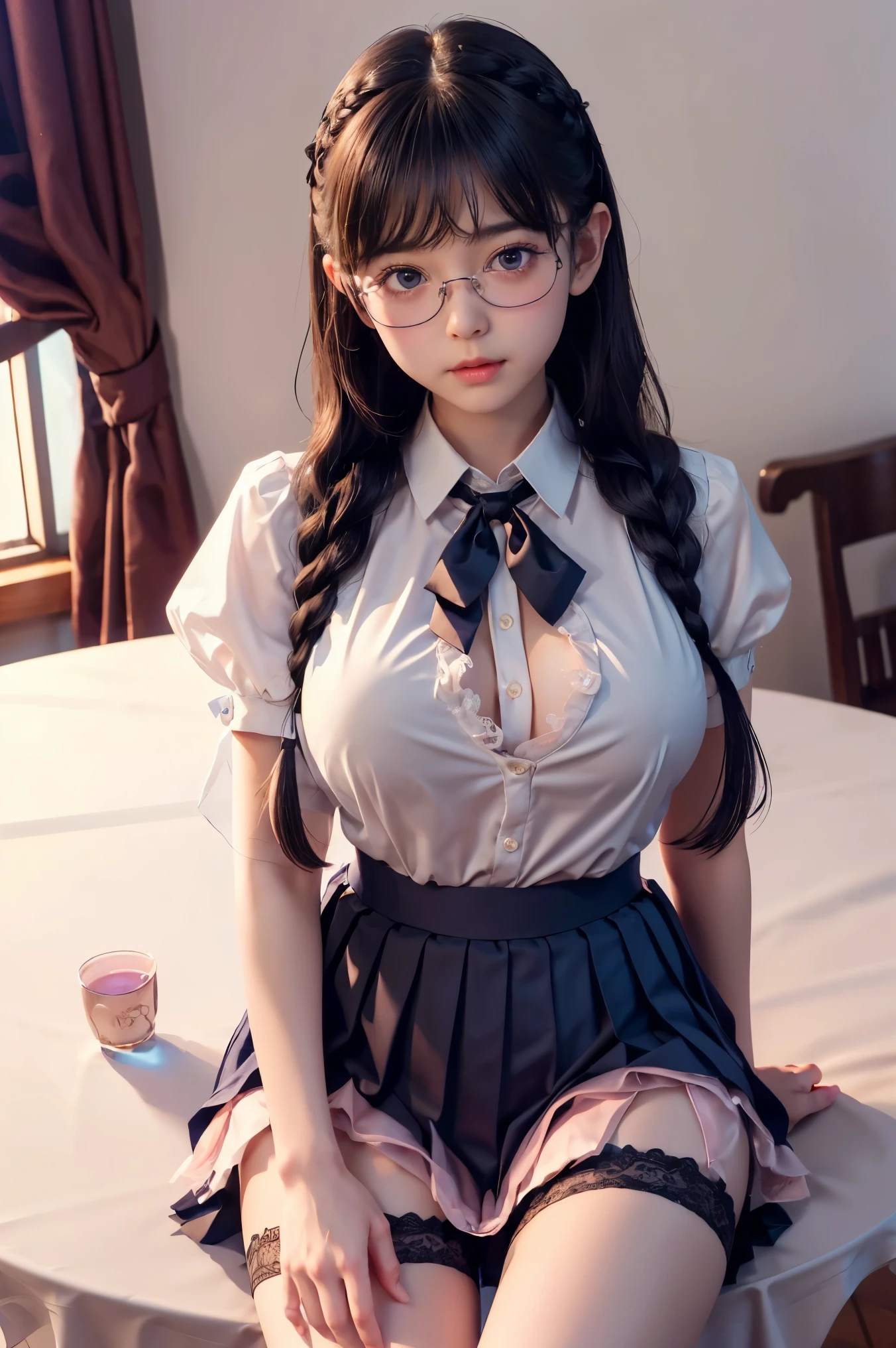(NSFW:1.5),Super beautiful photo,Highly detailed background,Realistic,ultra-detailliert,super detailed skin,Detailed beautiful face and eyes,retinas, masutepiece, ccurate, Anatomically correct, Textured skin, Super Detail, high details, High quality, awardwinning, Best Quality, hight resolution, 8K,ultimate beauty girl, BREAK,Close up of girl in dress and shirt, loose coat collar sailor uniform, thin head,magical school student uniform, japanese girl school uniform,, Cute dress, katelynn mini cute style, dressed with long fluent clothes, School uniform, magic school uniform, black and white clothes, Stylish dress, school girl in gothic dress, Black Quick, Elegant clothes,((small tits:1.7,Thin leg,skinny thigh:1.4)),slim figure,extremely detailed eye and face、beatiful detailed eyes,Tsurime,Beautiful skins,The brilliance of details、The skirt is ironed、No wrinkles,((smooth hair,detailed hairs,Very fine hairs)),(Knee-length skirt:1.7),1girl in,Thin leg,Beautiful legs,独奏,Wearing underwear,Smaller face,realistic facial expression,(Face to feel:1.6),Fascinating acme face,Raw photo of pale skin,Shyness,Longing for love,((Cool color makeup,Lowered eyebrows、Whitening effect,thin and thin eyebrows,((Ephemeral Girl,A look tinged with joy)),Very soft lighting,Eight-headed body,light glow,Expro II,Lens Flare,Sharpen,cinematic shadow,Changing the time zone when shooting.,School route and my room,Kantai Collection Style,(Goth twin tail hair:2.0),(vagina appreciation model:1.8),(crouch with legs wide open、Show the vagina.:1.8),(Smooth shaved loli5),(lewd chair 1.2),(Acme face:1.3),( With a loli fac female nude model:1.8),(Vagina:2.0),(Both hands are chained behind the back:1.8),(Fully restrained by double arm chain:1.5),(Forced climax:1.prostitution,Aid Dating),(slut girl),( masochism play:1.5),(gushing love juice:1.5),(silk hair blonde twintails:1.5).(integrated image:1.3),(Images that do not cause errors:1.2),(Navel out:1.3),(Show lower milk),(Obscene orgasm face:1.3),(Angle where you can clearly see the shaved loli :1.5)