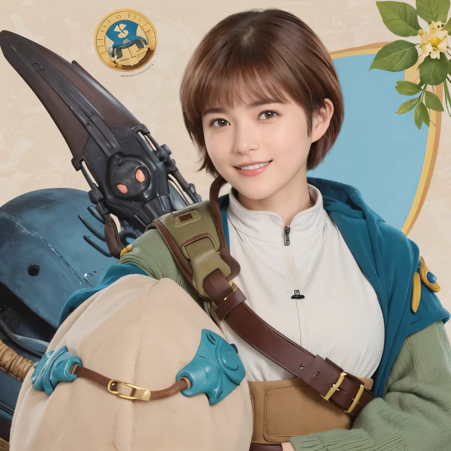 337 (20-year-old female, short hair), ( high image quality), (smile), ((Nausicaa's suit )), ( Nausicaa's view of the world)