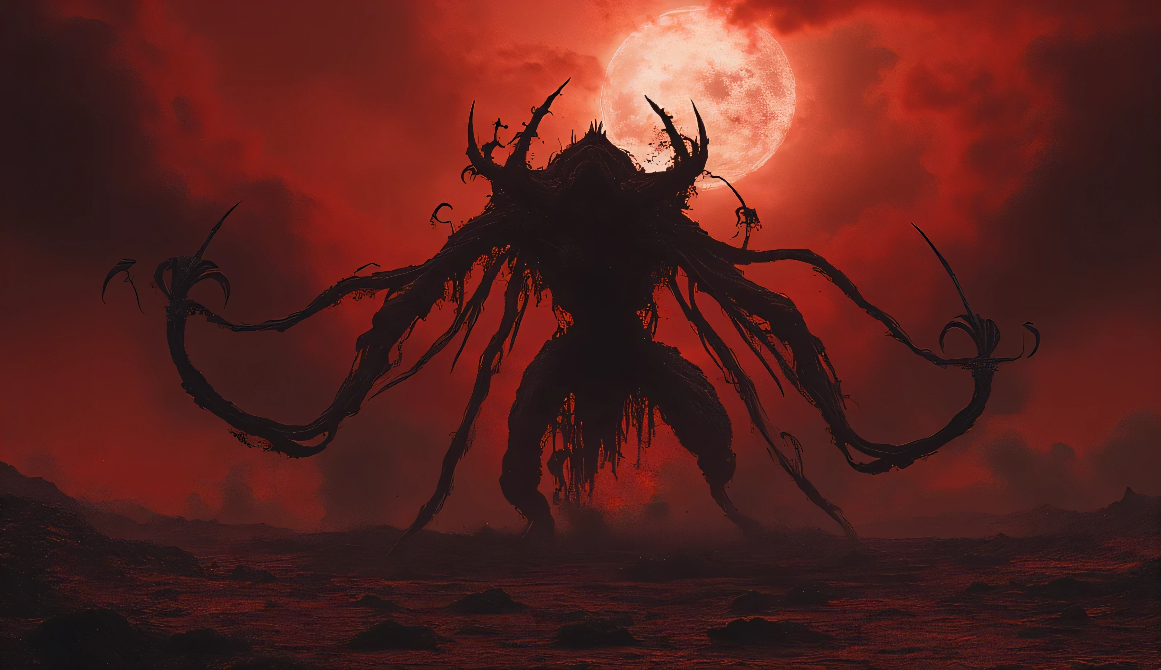 An infernal creature. His limbs are like blades. It is in hell.