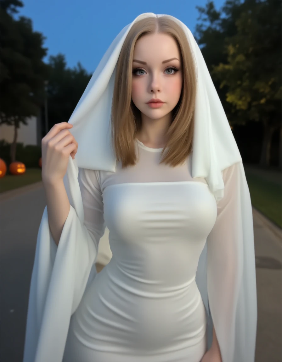 Young beauty, attractive young girl, nude body, naked wet young girl, see through veil, large perky breasts showing, naked crotch view, long wavy blonde hair, crotch shot, crotch shot leg open, open legs, sitting on floor, bottom to top, night, dark scenery, old cemetery outside, night time、(crotch shot sitting with legs wide open:1.2)、Do not hide the lower body、Cameltoe、1 persons、american girl、top-quality、​masterpiece