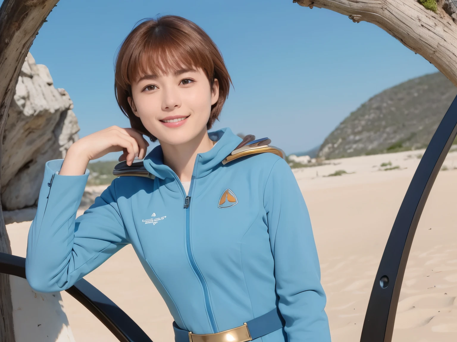 337 (20-year-old female, short hair), ( high image quality), (smile), ((Nausicaa's suit )), ( Nausicaa's view of the world)