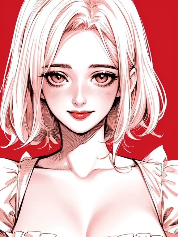 (masterpiece:1.2, best quality), 1milf, open clothes, (red flowers:1.3), short straight hair, blonde hair, red eyes, mature, big tits, sexy, upper body, closeup face, red lips, tube top, press breast, shoot from above, closeup face, red clothes, nsfw, rose cloth, lyin in rose, lyin, rose, two hand selfie, selfie