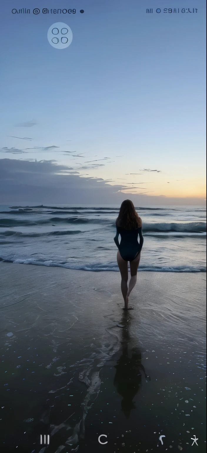 beautiful nude female walking on the beach, sandy beach, crystal clear water, gentle waves, picturesque sunset, soft golden sand, tall palm trees, warm tropical breeze, tranquil atmosphere, serene and peaceful surroundings, ethereal beauty, graceful and elegant steps, long flowing hair, sun-kissed skin, radiant and natural glow, slender figure, confident and carefree expression, joyful and free-spirited, reflection of the setting sun on the water, soft sunlight highlighting her curves, distant sailboats on the horizon, seagulls soaring in the sky, seashells scattered on the shore, footprints in the sand, soothing sound of waves crashing, minimalistic and timeless, dreamlike quality, balanced composition, captivating and enchanting, evoking a sense of freedom and beauty.

(best quality, 4k, 8k, highres, masterpiece:1.2), ultra-detailed, (realistic, photorealistic, photo-realistic:1.37), HDR, UHD, studio lighting, ultra-fine painting, sharp focus, physically-based rendering, extreme detail description, professional, vivid colors, bokeh, portraits, landscape, beach scene, romantic, dreamy, warm tones, soft and warm lighting, gentle shadows, ethereal and magical.