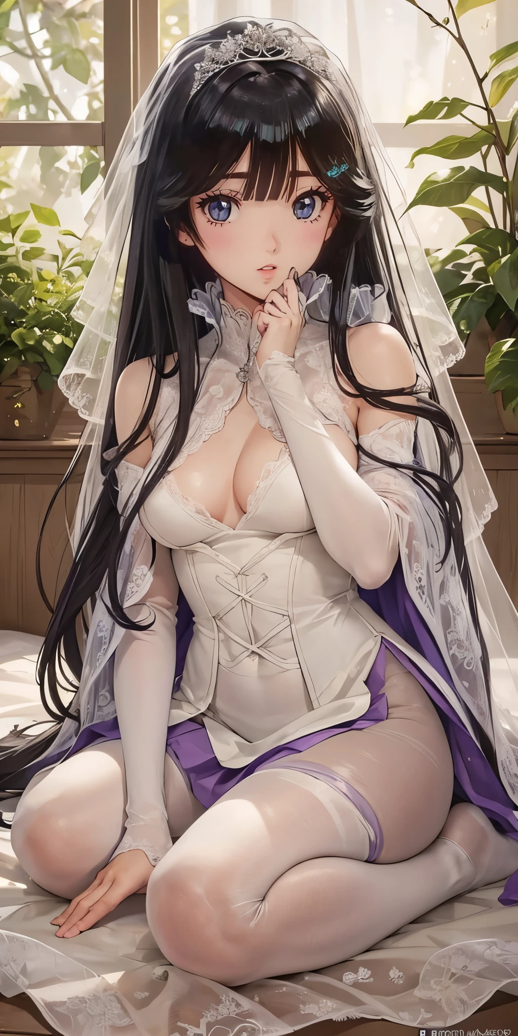 (purple eyes)(Wedding dress)(naked)(Penetration)