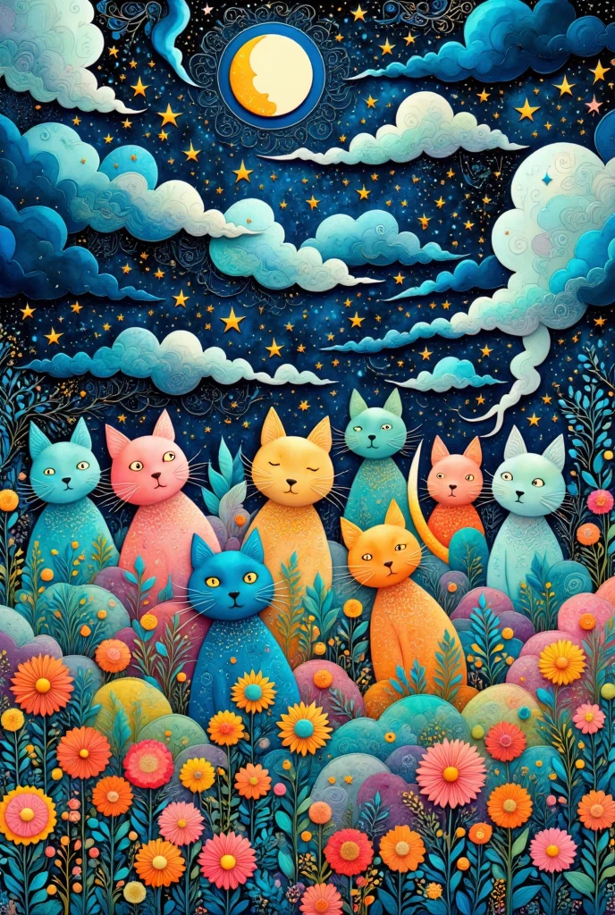  There are many colored cats on a blue and pink background,  like a rainbow ghost, ghost, kill, ( ( RISOGRAPH ) ), ghost in the background,  a person like a ghost , ghost theme, by Shinoda Toko, ghost, phantom ghost in the background,  part Petra Court Light , ren born as ghost, floating ghost , Now Tanaka