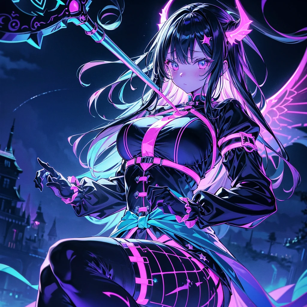 deathia,Blood,the night,darkly,(fantasy),unlimited,Deep blue sky,The abyss of knowledge,knowledge,((tmasterpiece)),(((Need))),((美丽细致的眼睛)),(eyeslashes),Ogre,(1female),blue  hair,long whitr hair,Abyss Eye,Shiny skin,oiled,smallunderboob,(Bird body,feater),Rags,Treacherous,tiny faeries,Ultra-fine CG unity 8k wallpaper,tmasterpiece,((ultra - detailed)),((illustration)),Dazzle,Wallpapers,energy,Unknown horror,Arcane,Magic perimeter,Magic surrounds,Magic wand,Pages,Flying in the sky,Know it,Predicting the future，Learn about the past，Infinite wisdom，Blue Flame，Warlock，Magic Array，pentacle，incantation，mantra，Sing magic，huge boob，Magic Array，Blue tones，Suspenders，Erotic costumes，