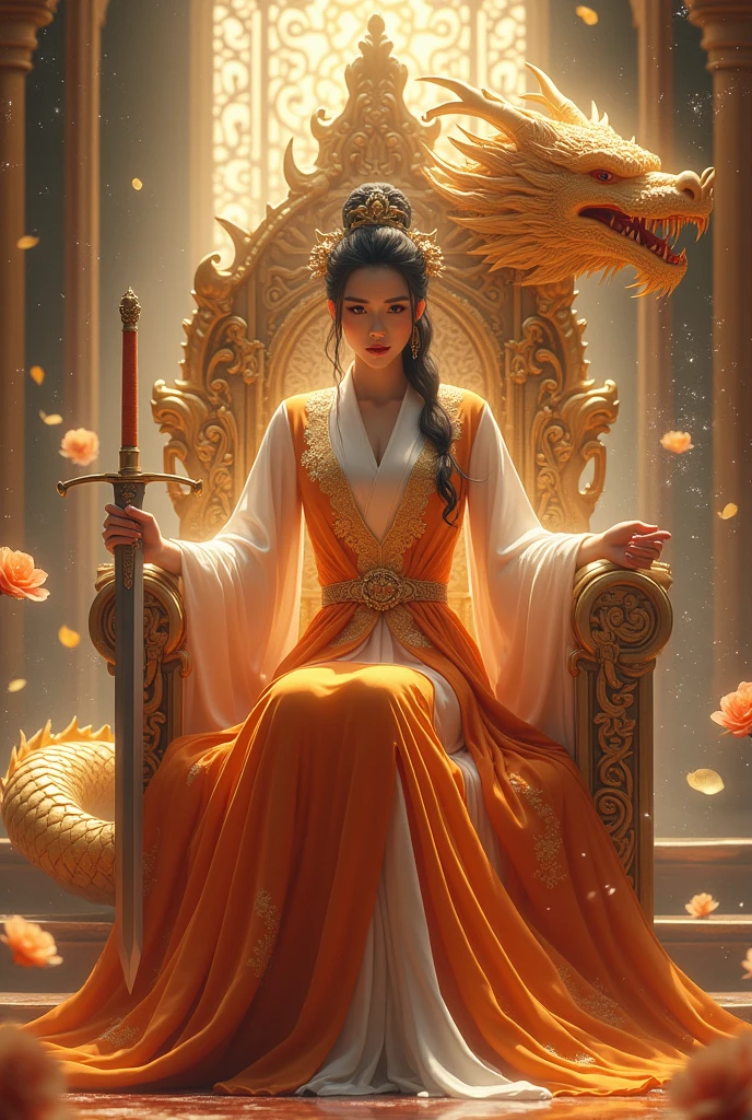 (Fight fiercely with dragons)、top-quality、​masterpiece、超A high resolution、（White Dragon Armor）、(((Colossal tits))),(((Variety of hairstyles))、(((Take different poses))),(Wearing a beautiful crown made of jewels),(Photorealsitic:1.4)、Raw photo、1人、Golden hair、glowy skin、(((Japan Dragon)))、(((maikurobikini))),（Gorgeous Jewelry Necklaces）、（Mystical expression）、（Full Body Angle）、（Fight big dragons）、A dark-haired、poneyTail、With a beautiful knife、（Detailed Blue Metal Bikini）、(Detailed and beautiful flower garden)、Precipitous cliffs、(Castle background)、((super realistic details))、portlate、globalillumination、（sexypose）、Shadow、octan render、（Random hair）、8K、ultrasharp、Colossal 、Raw skin is exposed in cleavage、metals、Details of complex ornaments、Japan details、highly intricate detail、Realistic light、CGSoation Trends、Blue eyes、radiant eyes、Facing the camera、Precipitous cliffs、Toostock、（Full Body Angle）、（veils）、(((Heavy Big))),