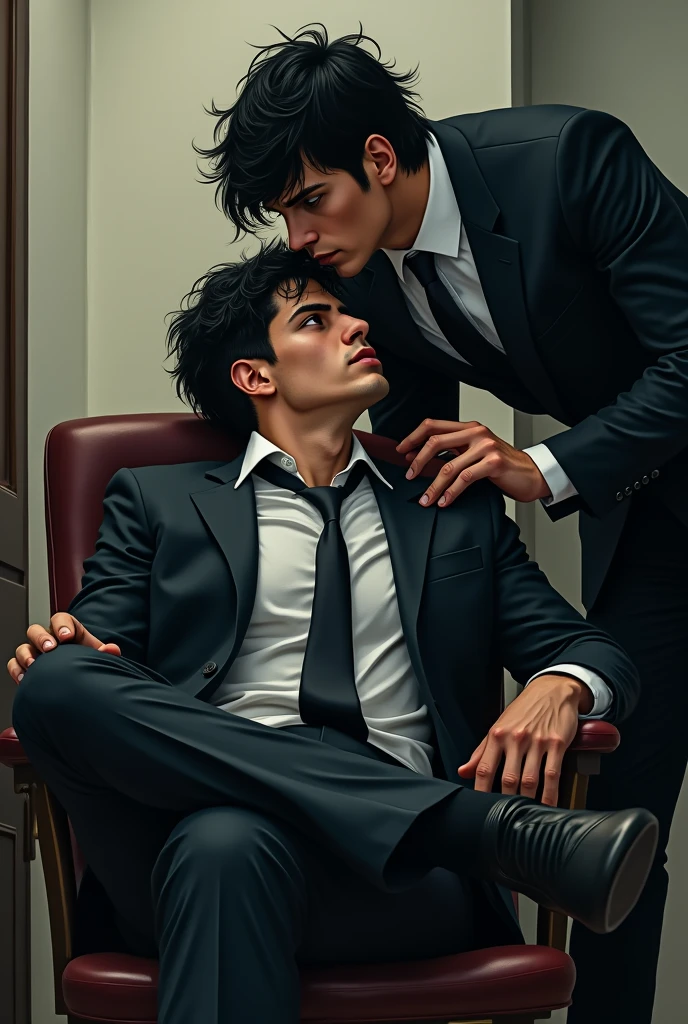 (high-res,masterpiece:1.2),full-body,lean boy:0.5 in sex with tall dominating mistress, femdom:1.8, ((confident woman:1.5, gender role reversal:1.2, girl hung over on boy, (( girl roleplaying as boy:1.2, boy roleplaying as girl:1.6, boy wants to be just fucked by Mistress )), reverse upright straddle:1.2, penis visible from girl )). (cinematic lighting),
