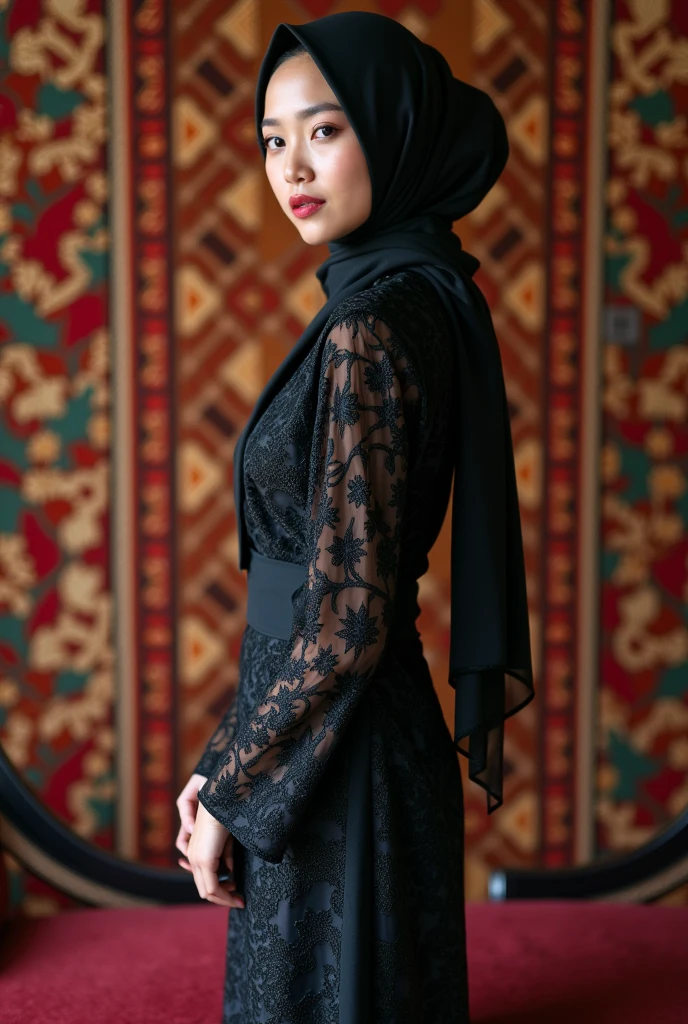 (RAW photo, best quality), (realistic, photo-realistic:1.3), HIJAB OUTFITS DRESS, best quality of Hijab Girl, Full Hijab Dress, highly detailed, masterpiece, ultra-detailed, illustration, 1girl, upper_body, dynamic angle, world masterpiece hijabi, messy_long_hair, best qua, extremely detailed CG unity 8k wallpaper, ink, Amazing, cinematic lighting,