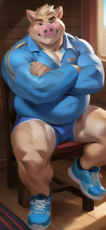 ((Best Quality, 8k, Masterpiece: 1.3)), Full Body, Focus Clear: 1.2, Outstanding Style: 1.4, a giant muscular man doing leg stretches in spread eagle position, Bara art, blond hair and scruffy beard, wearing white briefs, with a wedgie, hyper muscle ass, big bubble butt. Detailed blue eyes, handsome face, big legs, hyper muscle