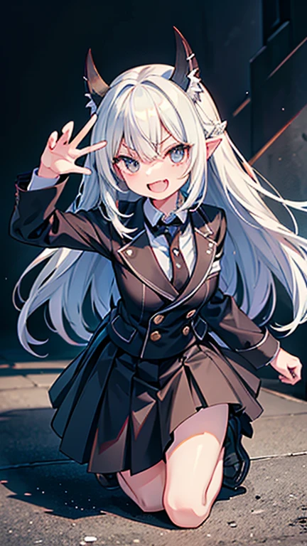 Young girl with grey hair, ((fringed and curly hair)),((curly short twintail)), curly hair ,(red eyes),, ((small bushy eyebrows)), wearing gothic lolita clothing, lolicon , to school, bored eyes, bored face (Zankuro) drawing style by zankuro artist, Zancrow style, image uploaded in R34, walking to school, flirty smile , suddenly having sex in public, ((doggy style sex)), ((public sex )) naked ass in the male crotch, old man , ((being raped by a decrepit old man in a dirty alley, (reverse cowgirl position), (riding a well defined penis entering ir her vagina ) bubbling semen)) ((male pov))