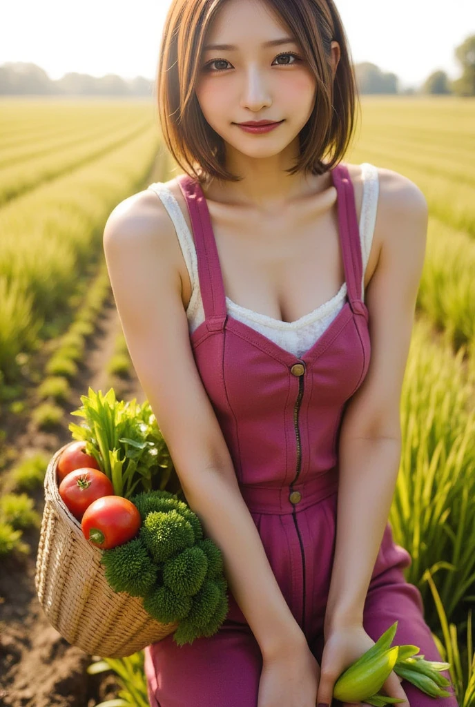 (best quality,4k,8k,highres,masterpiece:1.2),ultra-detailed,(realistic,photorealistic,photo-realistic:1.37),1girl,(18years old),Excella_re5,irene1,beautiful detailed brown eyes,beautiful detailed lips,extremely detailed eyes and face,long eyelashes,(192cm tall),gorgeous female figure,toned and sculpted physique,fit and slender body,well-defined muscles and curves,flawless skin,tall and graceful posture,radiating confidence and elegance,perfect proportions,enviable hourglass shape,impeccable body symmetry,healthy and vibrant appearance,beautiful long legs,raven-black hair,cleavage breasts,((wearing a sexy (red) short Batik dress)),(sharp focus),(portrait),full body,(ultra-detailed, highres, colorful),vibrant color,simple background,professional photography,girl plowing rice fields,traditional style,rice hat,farmland,green paddy fields,serene atmosphere,hardworking farmer,peaceful countryside,early morning sunlight,subtle shadowing,agricultural labor,energetic posture,bending her body,carefully tending the crops,reflects the harmony between people and nature,traditional farming methods,straw hat,traditional clothing,farm tool,delicate brushstrokes,authentic scenic beauty,lush landscape,meticulous attention to detail,lens flare,soft and warm color tones,fine artistry,captivating composition,tranquil rural scenery,fertile soil,in harmony with the natural surroundings,traditional agriculture,peaceful and serene ambiance,laborious task,graceful movement,dedicated work ethic,hard work and determination,traditional cultural practices,cultivating the land,agricultural traditions,grain crops,seasonal work,essential to the local community,depicts the beauty of rural life,and the significance of agriculture in society.