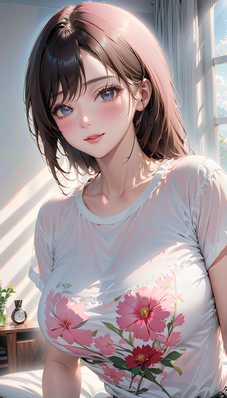 (masutepiece, Digital Art, Digital Illustration, 4K, 8K, Ultra-detailed, beautiful image, Sharp Image, Photorealistic, Raw photo, Perfect face, Perfect lines, Perfect eyes, Soft lighting) 1 woman, (lightbrown hair,Chignon Hair,Innocent look,drooping eyebrows,drooing eyes,with round face,Round jaws、Innocence,cute little,big eye,natural make up,kindly smile,E-cup,23 y-o woman:1.3),Two handsome men in suits, (ember,Men in suits,well-muscled,Firm shoulder width,Adult male,Boyish hairstyle,Man in his 30s with a cool expression,28-year-old man with bright smile:1.2),Flower Shop,In the storefront of a florist,Flower Cottage,colorful flower,Skinny Denim,white shirt,(Nervous,be shy,sleepy,embarrassed from:1.1),the kiss、kiss、a couple、couple kissing、Romance、Romance、ssex、have sex、Wet pubic area、insert 、Rape、Overflowing、A slight smil、Florist full of light,wretched、独奏,Full body painting,(One Girl And One Man,Having sex:1.5),(ember,Adult male,Rubbing the girl's boobs:1.2),Cheek dyeing、gasping face、embarrassed、boredom、begging、Unhappy、Greedy expression,Wet pubic area、 xen、Open your crotch wide、See-through lace underwear、Sheer nipples