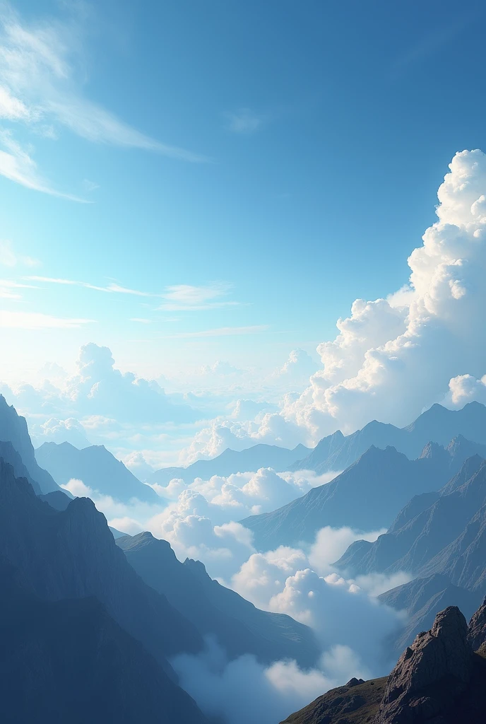 Mountains, rios, The background of blue sky and white clouds, lindo cenario, (tmasterpiece:1,2), Best quality, tmasterpiece, A high resolution, Original, super detailing, extremelydetailedwallpaper, perfect lights, (Extremely detailed CG:1.2)