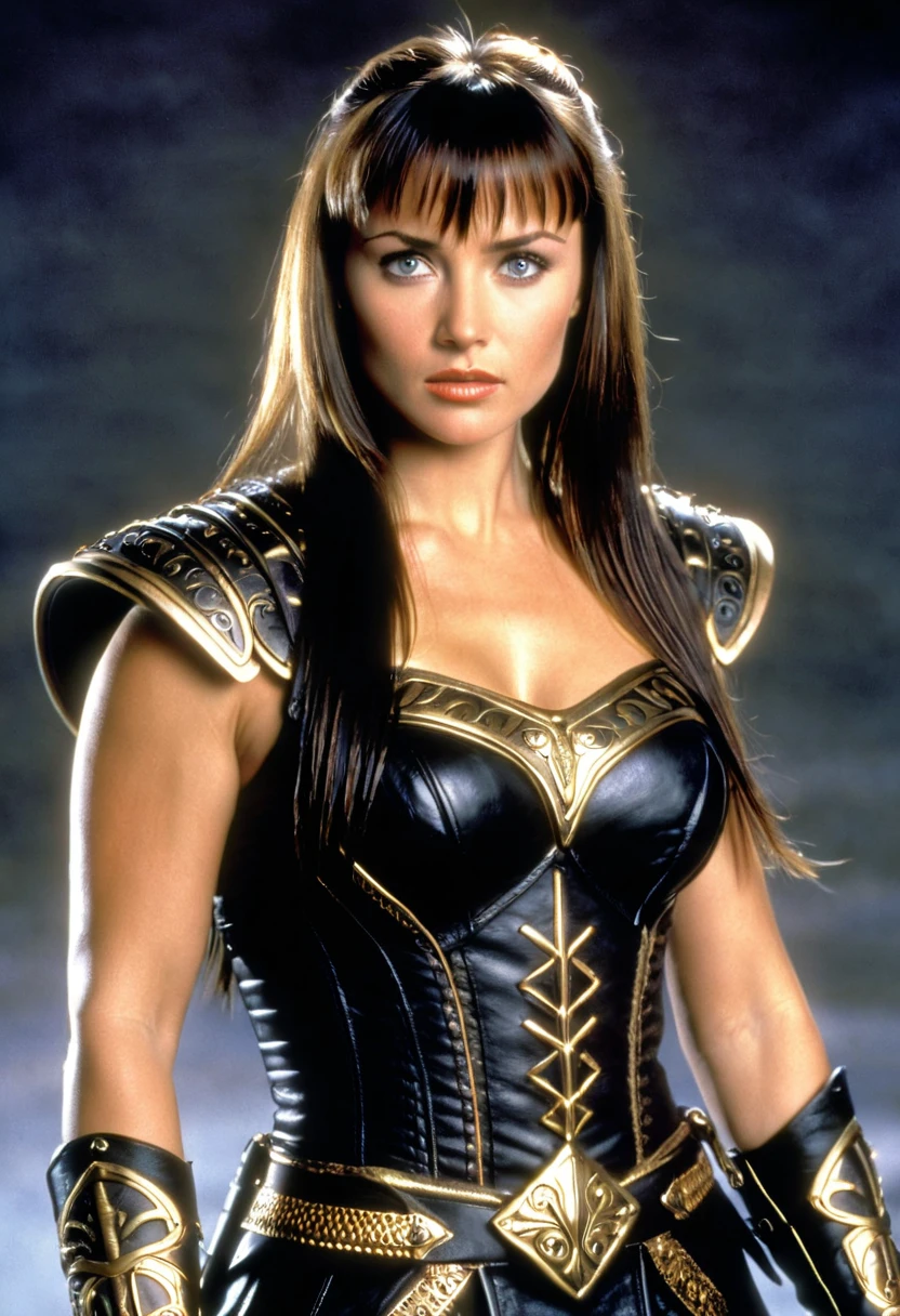 RAW photo, a close up portrait photo of tiffani amber thiessen in plate armor, long haircut, pale skin, slim body, background is city ruins, (high detailed skin:1.2), 8k uhd, dslr, soft lighting, high quality, film grain, Fujifilm XT3 <lora:Tiffani Amber Thiessen v1.0:1>