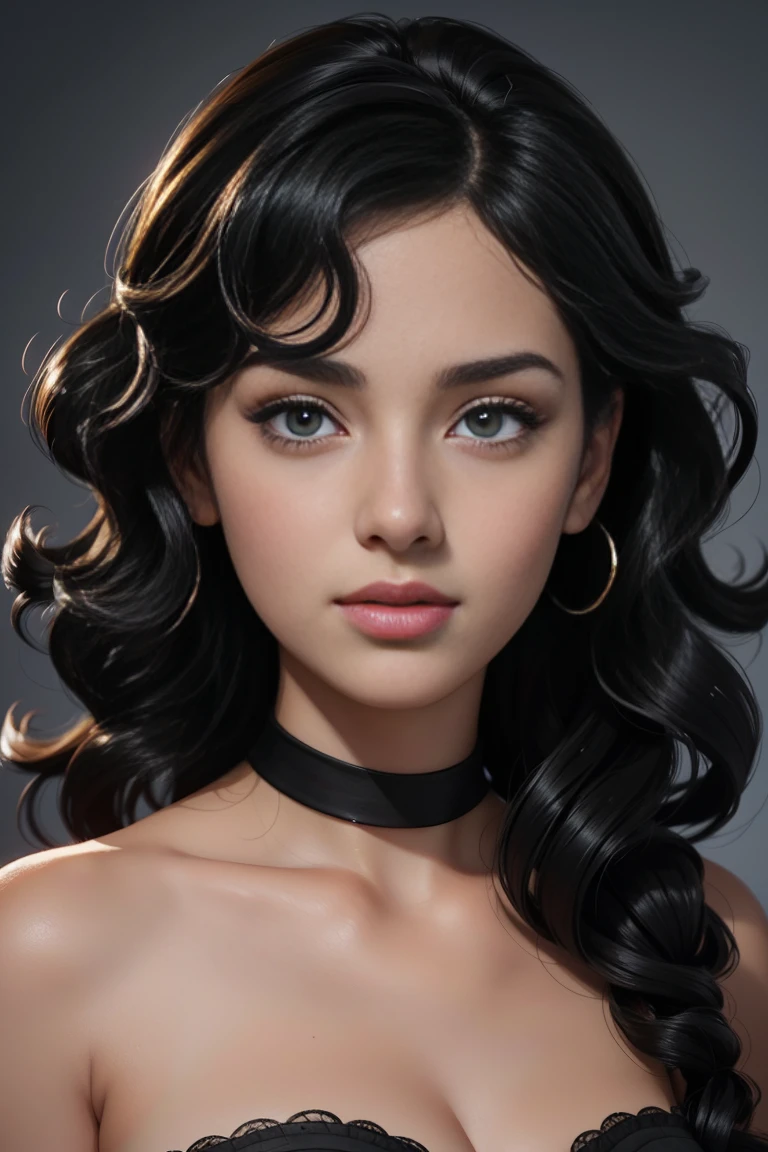 fotorealizm 16k piegowata girl with black curly hair and (black eyes), stunning digital illustration, beautiful digital artwork, exquisite digital illustration, gorgeous digital art, beautiful digital illustration, 4k highly detailed digital art, digital painting art, realistic