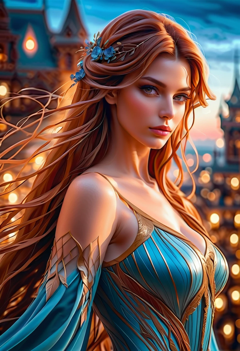 Beautiful boho woman with hair that is coarse, wiry, and tightly curled. It often has a rough texture, feels stiff to the touch, and may be prone to frizz and tangling. The curls can be densely packed. . The Official Art – An Award-Winning Digital Masterpiece In 4K Ultra HD, Extreme Detail And Intricate Realism. This Concept Art Brought To Life By The Hands Of Artists Like Wlop & Artgerm In A Stunning 2D Vector Illustration. Paige Renee Spiranac. LArge, perky, full, well shaped pleasing breasts. Background is a panoramic vista.