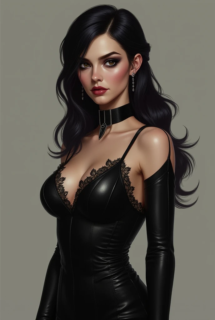 arafed woman in a black outfit and black gloves is posing, a stock photo inspired by Torii Kiyonobu I, featured on reddit, gothic art, seductive tifa lockhart portrait, dominatrix, angela white, mistress, tifa lockhart, very sexy woman with black hair, 2b, 2 b, portrait of tifa lockhart
