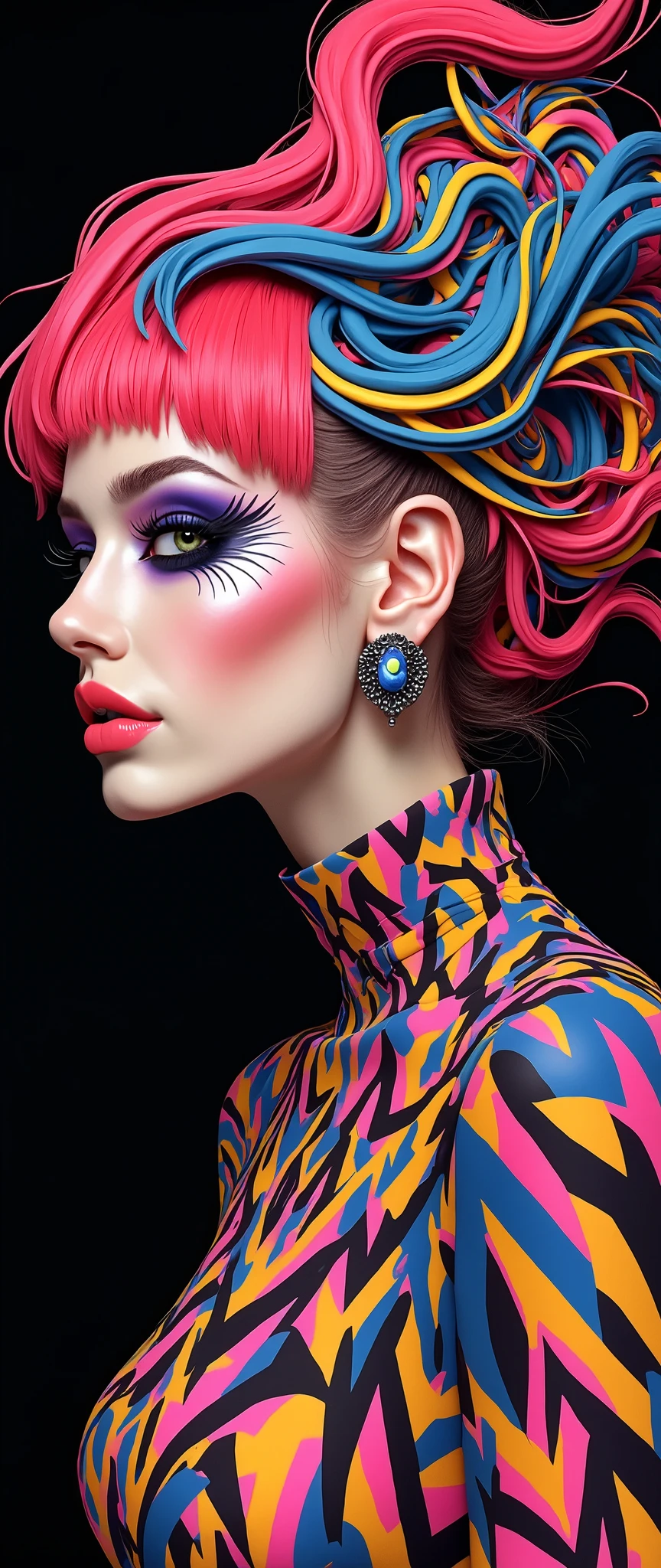 Arafed Woman With Colorful Hair And Makeup Posing For A Picture SeaArt AI Arafed Woman With Colorful Hair And Makeup Posing For A Picture SeaArt AI