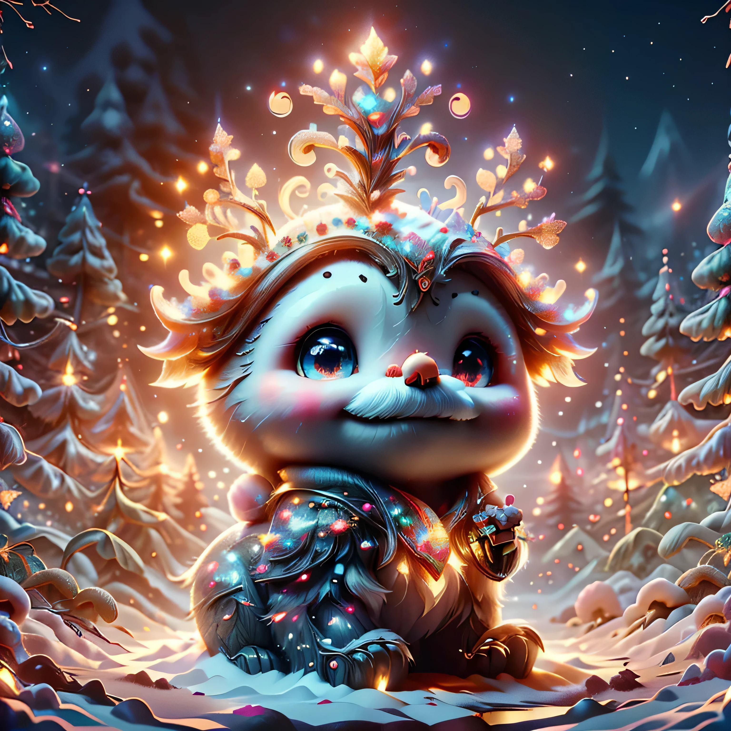 (Best Quality, Super Detail, Masterpiece, Representative Work, Official Art, Professional, Super High Detail, 8k:1.3), (Full Body) Very cute snowman Olaf from the movie 'Frozen'. He is smiling and standing on a snowy hill surrounded by glittering snowflakes under a bright blue sky. In the background is a winter forest with snow-covered trees. Olaf is wearing a red scarf and has cute twig handles. Add elements of fun, such as snow falling around and little frosty joys, to keep his mood positive, blurred background, fantasy, Gouves style artwork, realism: 1.37, (super fine fantasy art), masterpiece, high quality design and accurate physics (super accurate fantasy style)) art, dark fantasy style)), super accurate design and accurate physics), color, depth of field, shadows, ray tracing, (accurate simulation of the interaction of light and materials)], intricate Christmas decorations, glowing garlands, sparkling decoration, natural light, soft background, photorealistic, sparkling eyes, sharp focus, glowing skin, cute and mischievous look, hint of mischief, dreamy atmosphere, Super glossy effect, delicate details, soft ambient light, (Backlight:1.3), (Cinematic:1.2), intricate details, (ArtStation:1.3)