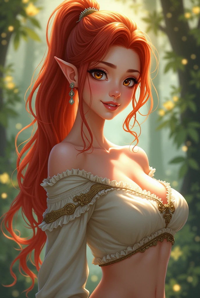 Elf, red hair, green eyes