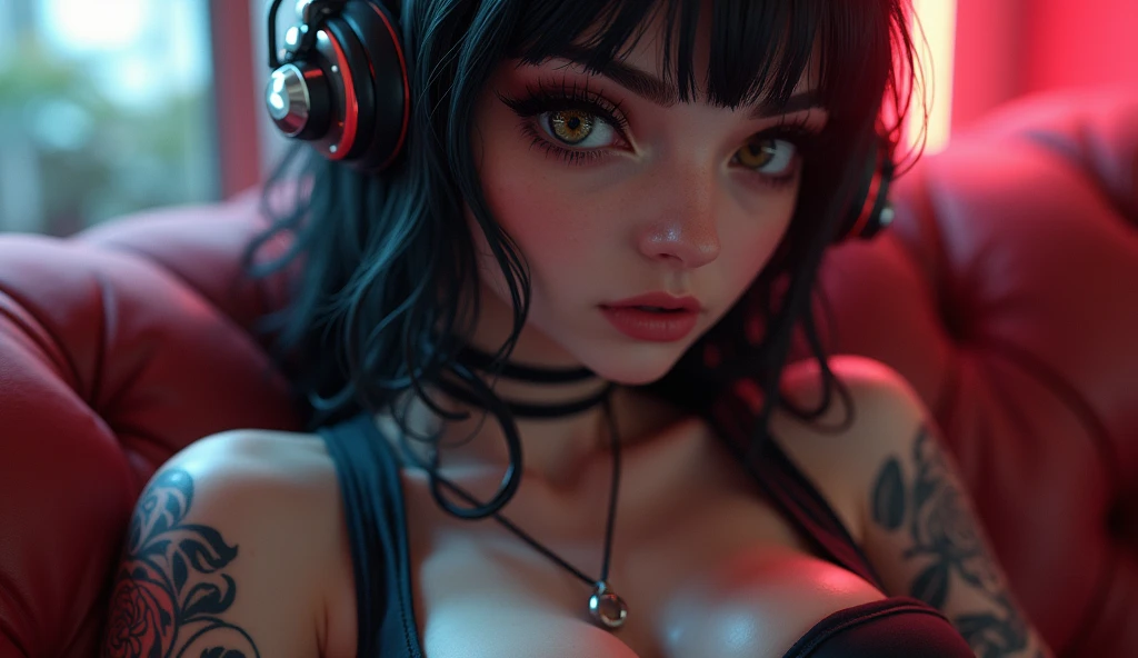 
1girl, cyberpunk, (full body:1.1), thighhighs, cleavage, perfect eyes, perfect face, kuvshinov, (gradient background:1.2), doing blowjob oral sex