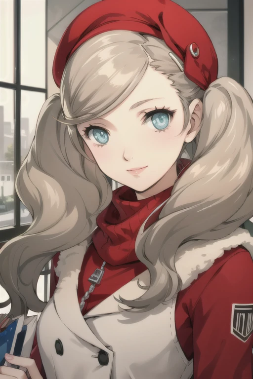 ((masterpiece, best quality))
Persona5AnnTakamaki, 1woman, mature,solo, twintails, blue eyes, blonde hair, calm smile,wearing latest winter fashion,looking at viewer,focus face,shopping