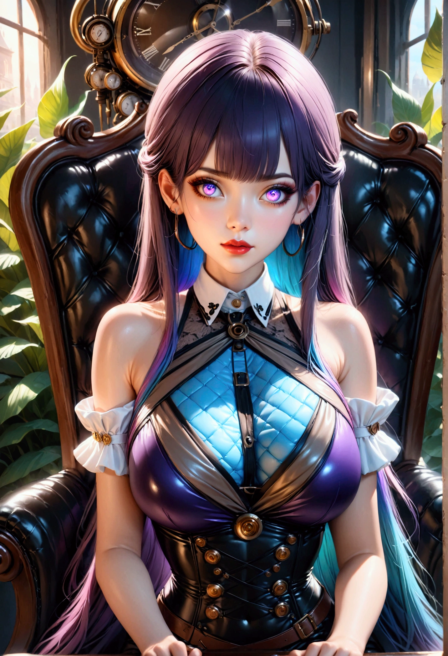 16K Ultra High Definition
Highest Quality
Glamorous cat girl
Super big ass and super big ass
Super Detail
Ultra-realistic body
Shiny skin
Glossy detailed hair texture
long beautiful long hair with gradient color from black to blue,,,,,,,,,,,,,,,,,,,
Sly smile
Cute fangs and pink tongue peek out
plump pink nipple rings protruding slightly from her outfit
Collar with bell
Sexy on her body、This pose is、It is a pose that hides very large breasts with hands.
Tail extending from her ass
Bewitching smoke covering the surroundings。The background is a Japanese-style room at night where you can see the moon from the window
