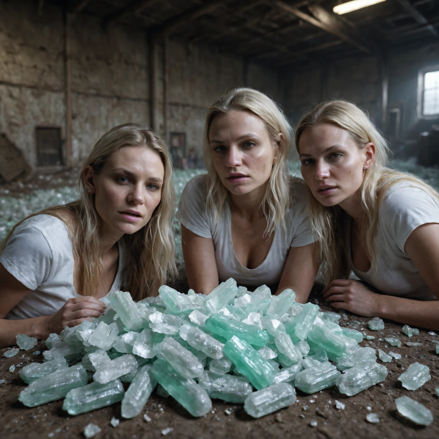 Tweaker girls in an insane place where meth  is in an unlimited amount all the time.photorealistic, cinematic photography, cinematic lighting, cinematic portrait, portrait photography, realistic, realism, ultra detailed, UHDR, full focus, highest quality, hyperrealistic,3D Rendering, 8K Octane, Cinematic, Cinematography, Digital Art, Photorealistic, Pixel Art, Pixel Assets, Depth Of Field, Best Quality, Award Winning, Masterpiece