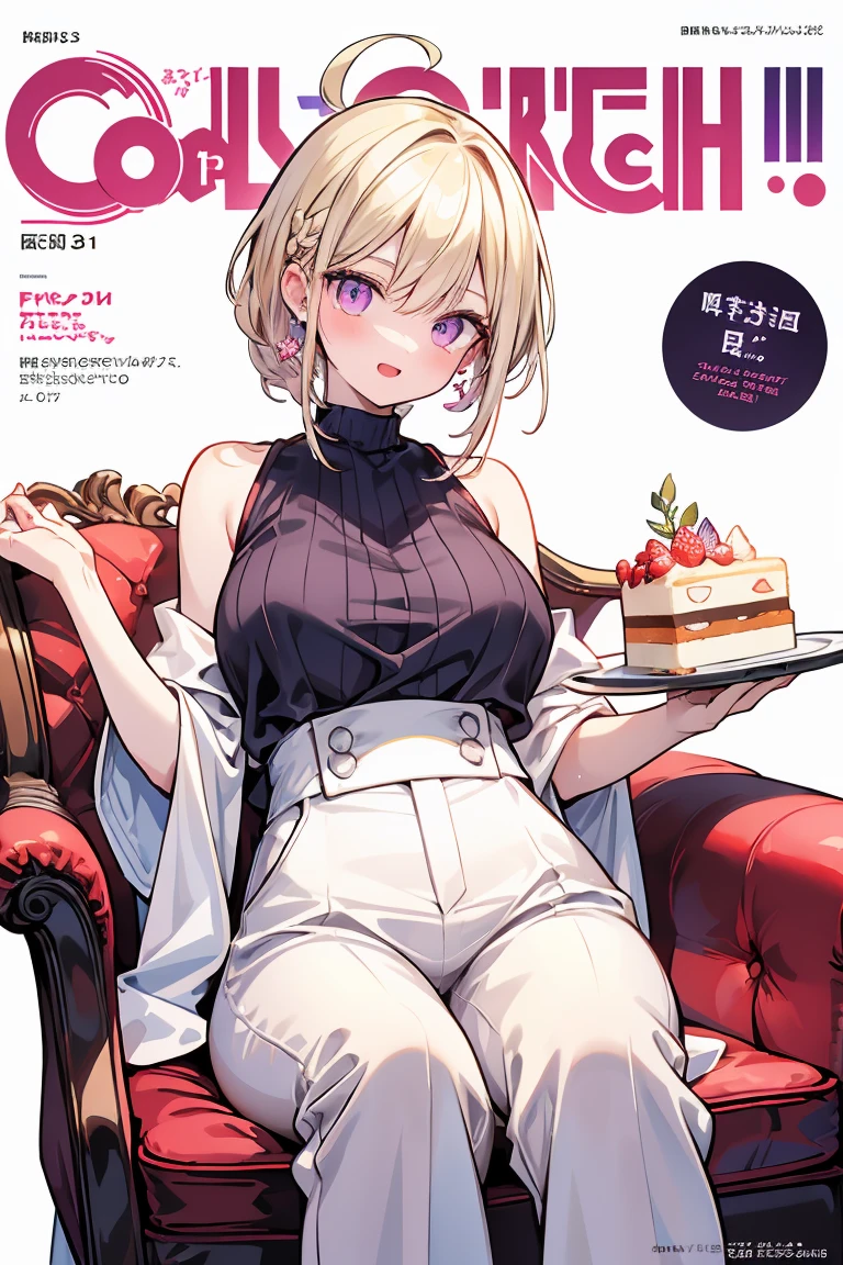 (small breasts:1.2), (perky chest:1.2), (pointed chest:1.2), (Pudding cake magazine cover:1.3),(from below:1.0),(shoot from the side:1.1),masterpiece, 1girl, Amazing Cleavage:1.1, thin waist, optimum,tmasterpiece,hight resolution,best qualtiy,hyper HD,super detailing,awardwinning,a 18yo cute girl,(The upper part of the body),anatomy correct,Beautiful Black miniskirt,garters,Gaze,Small face,bangss,holster,Beautuful Women,hands up,leg holster,Gaze,black boots,Cowboy Shot,cute face,a blond,Longhaire,Twin-tailed,Braids, Hairline,(scarlet eyes),long eyelasher,Hanging eye corners,White skin of the, ((see through camisole:1.1)), ((Sheer nipples:1.0)),Rocket ,(Slim body),smile,seductive weak smiling,(with sparkling eyes and a contagious smile),little open mouth, Looking at Viewer,