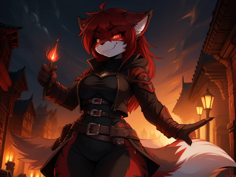 Anthro fur cat, chubby,((anarchist)), absurdity,  high definition ,  ultra-detailed , 1 girl,oversized jacket with ,whole body,  original character,girl, mask from mortal kombat , { better quality }}, {{ masterpiece fails}}, {{ ultra-detailed }}, {illustration}, {Detailed light},kemono style, , silver fur, gray stripes on the body,  glowing red eyes ,  long red hair , Hair Cut, :3, she is dressed as Scarlet from Mortal Kombat, Scarlet cosplay  , Evil pose, grinning, using blood magic , от fluff-kevlar, por zackary911, por Kenket, por Kilinah, от fluff-kevlar,