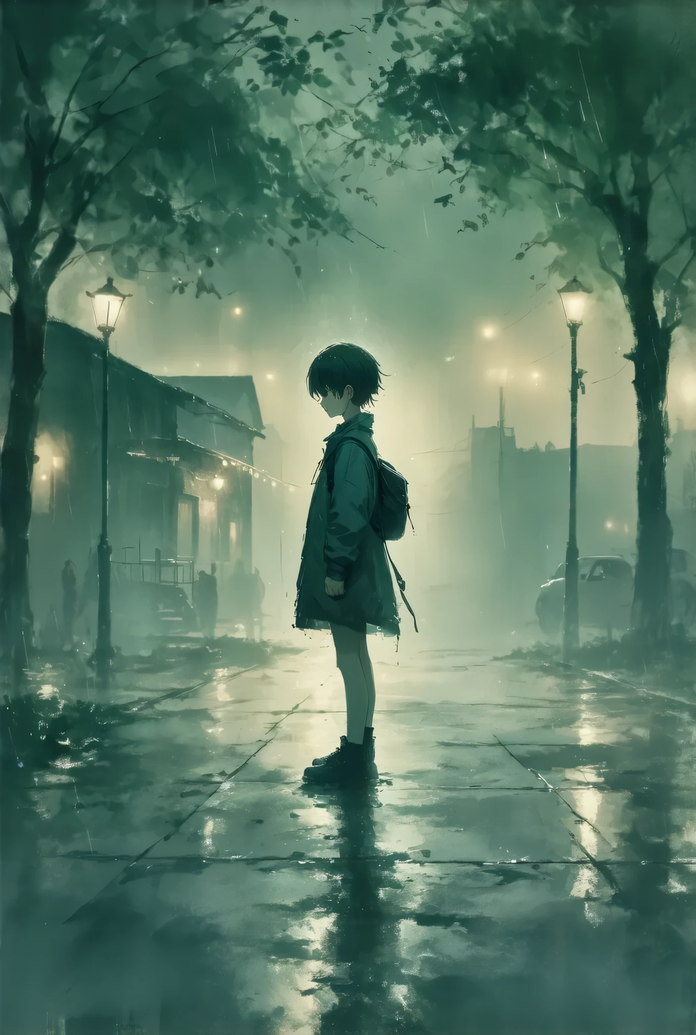 (Nostalgic expression in sepia tone, 8k, top quality, Masterpiece , Final Fantasy Style, in style of Anna Razumovskaya, :1.5),Atmospheric perspective, 8K, Very detailed, Accurate, Highest quality, masterpiece, Very detailed,, delicate and dynamic, Small faint lights, ,Nostalgic expression in sepia, May rain is green, That afternoon alone made me sad
I'm in love, I'm lonely, I can't reach my feelings was keeping warm, My first love without being able to say I love you, The heart of furiko work, The schoolyard after school There was you running, I was always looking for you in the distance Because it's a shallow dream, I can't let go of my chest