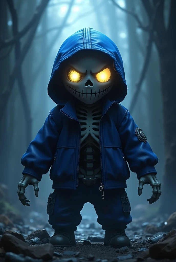 Black and cyan skelleton
