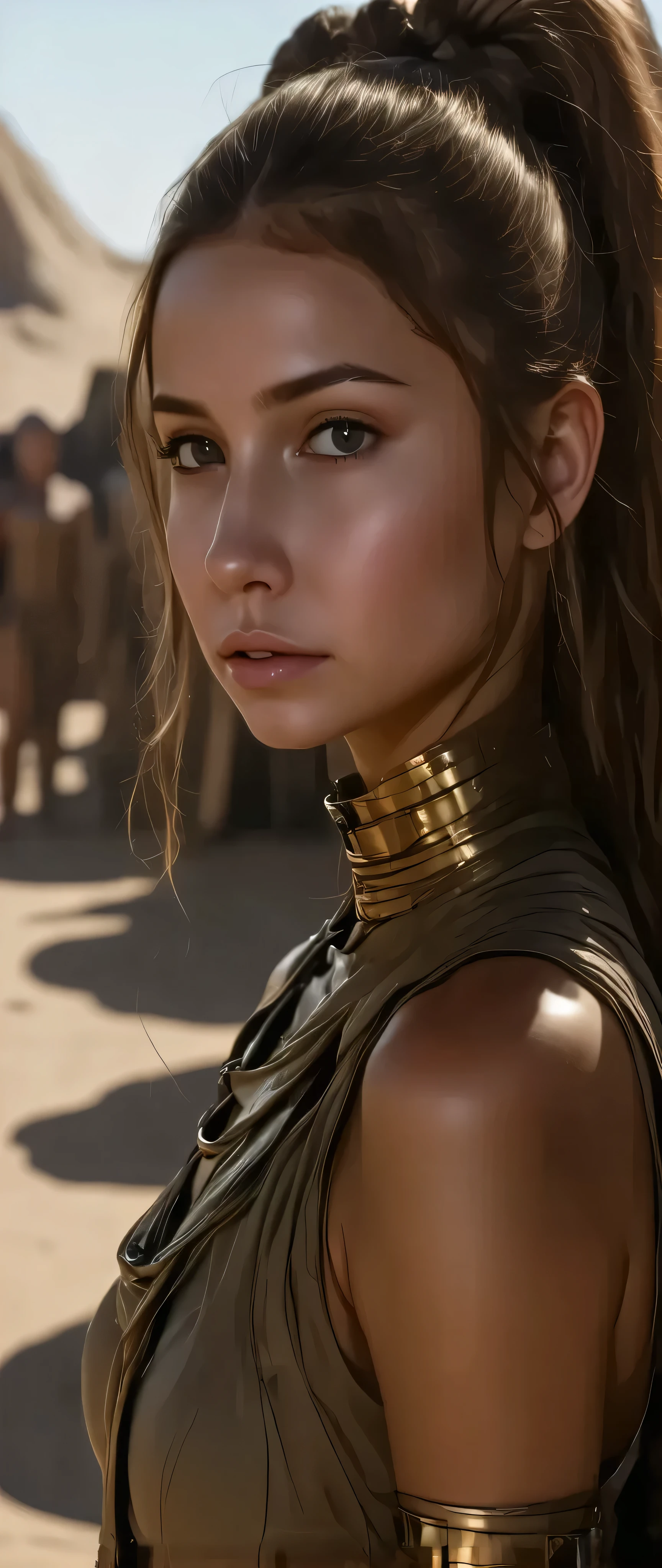 (1girl,(princess leia,star wars),(alien_harem),planet Tatooine,((hair_buns)),(slave_outfit),chackles,(full_body),detailed face,beautiful detailed eyes,beautiful detailed lips,extremely detailed eyes and face,long eyelashes,realistic,photorealistic,photo-realistic:1.37,best quality,4k,8k,32k,highres,masterpiece:1.2,ultra-detailed,vibrant colors,dramatic lighting,cinematic)