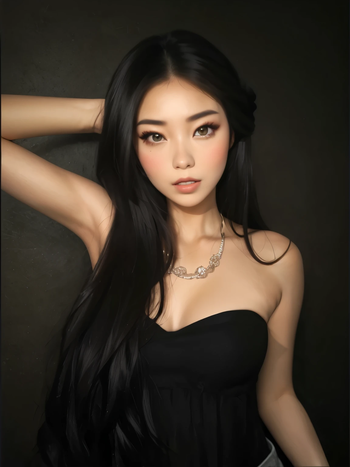 Asian arafed woman with long black hair posing for a photo, Asian girl with long hair, gorgeous chinese model, Beautiful Asian girl, asian features, 2 Modelo feminina de 4 anos, linda mulher coreana jovem, 18 anos, a young asian woman, Asian girl, an Asian woman,  coreana, Ulzzang, Xision Wu,  chinesa