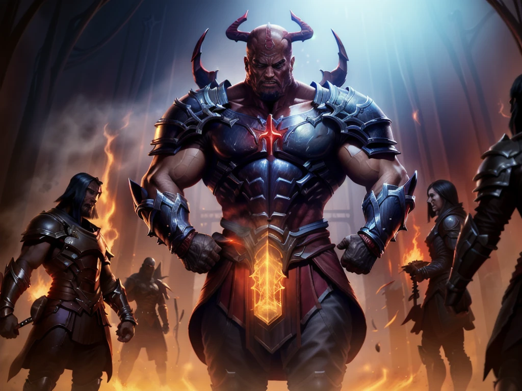 Diablo Concept Art,Red and Blue PK,Arena,Duel,European and American Realistic Style,Game Beauty Publicity,