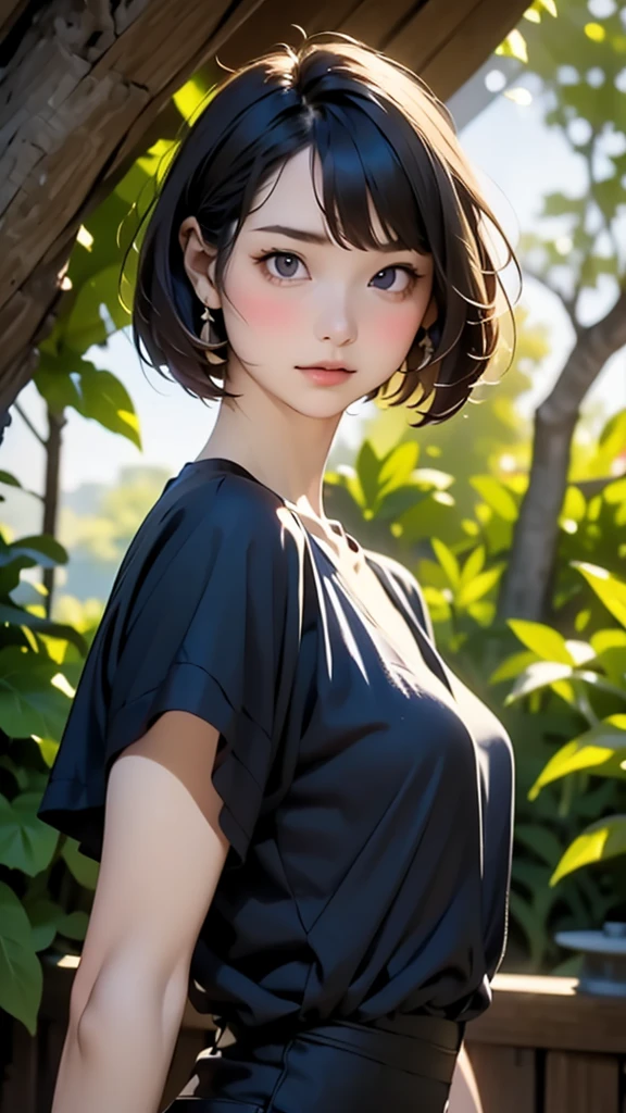 (((pixel-perfect, detail-perfect))), HDR, 4K, 1girl, solo, exposed back, looking at viewer, upper body, black hair, bob_hair, short-hair, short bob hair, (((bobcut) )), ((haircut:1.3)), undercut, bobbed hair, minibob, sidecut, buzz haircut, sidecut, side of head shaved, purple eyes, ((Shave his hair)), Short ear hair, graduation bob, (cowboy shot:1.5), straight short hair, buzzed nape, tank top, nike logo, ((Extremely precise and accurate anatomy:1.0)),Kind eyes,Graceful pose,(Beauty of form:1.4) Golden ratio, big eye,(nature's providence:1.4),