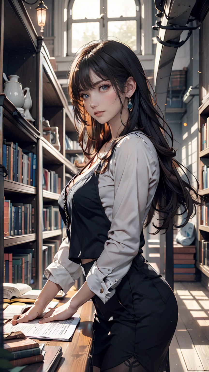 Portrait of a beautiful 18 year old girl, Redhead, Gorgeous Chinese, Cotton panties, At the entrance, (dark private office, Dark and gloomy light: 1.2)