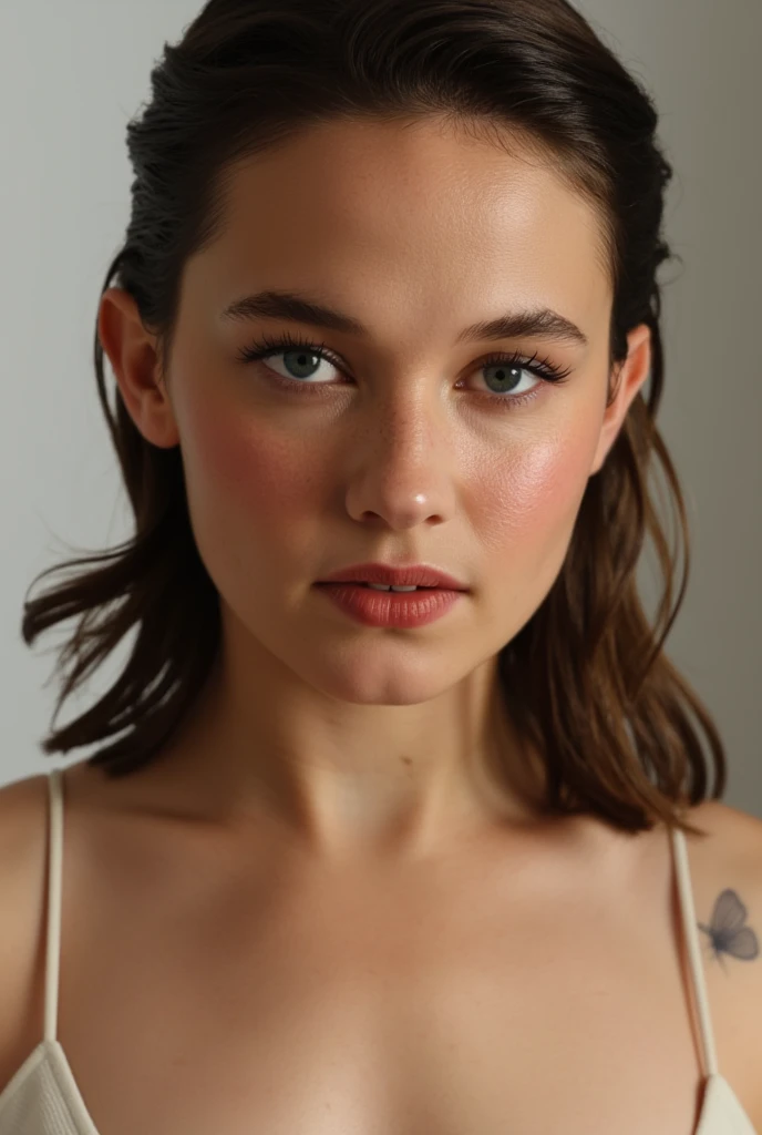 Cailee Spaeny, close up photo, topless, seductive, detailed face