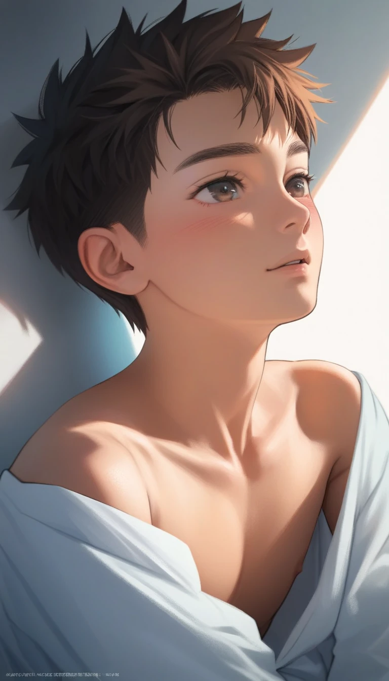 a handsome cute kiid  5yr,SHOTA,delicious expression,blush,messy short hair,brown hair,from front up,in bedroom,kiid face,half naked,sex anal,fullbody,hd,4k,8k,dynamics lighting,perfect lighting,realistic,16k,hd lighting,realistic lighting,perfect shadows,realistic shadows,perfect face