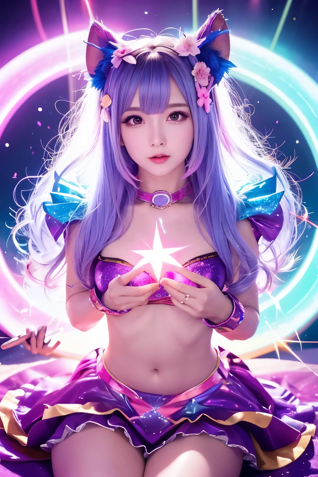 Cosmic、mysterious、Light、colorful、goddess、length、8k