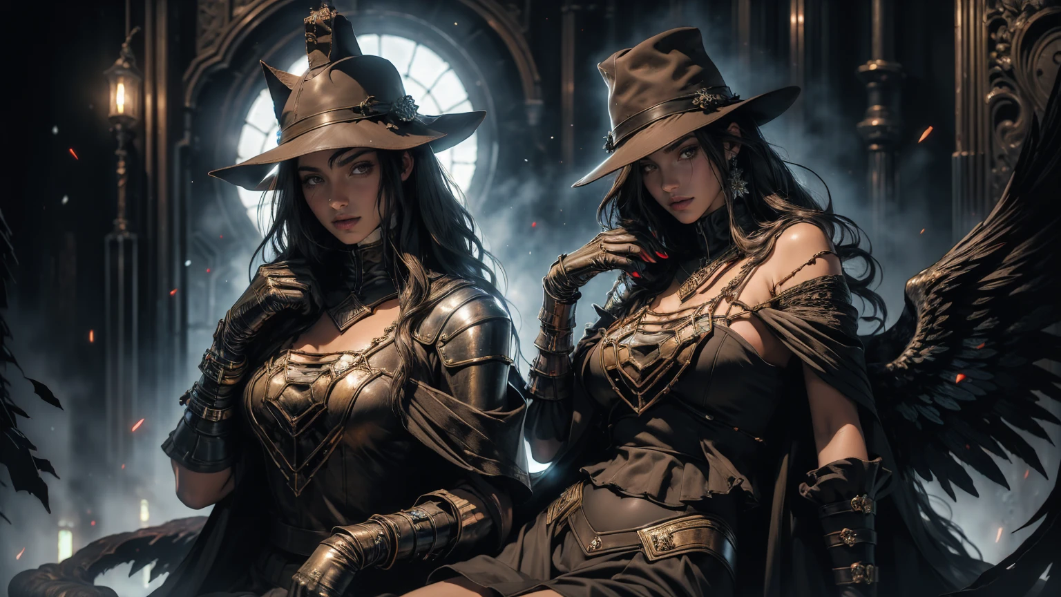 (realistic:1.3), finely detailed, quality, rembrandt lighting, (masterpiece:1.2), (photorealistic:1.2), (best quality), (detailed skin:1.3), (intricate details), dramatic, ray tracing, 2girls, (Detallado:1.4) named (Eimi Fukada:1.1) BREAK Cara hermosa, Profundidad de campo, Agregar capa, hiperrealista, 27 years old, Modelo de cuerpo perfecto, senos perfectos, 175cm de altura, pose sexy, full body, cuerpo completo, Tipo de cuerpo del modelo, BREAK (micro bikini:1.3), (cowboy hat covering chest:1.3), doble parpado BREAK smile, Old stone barn with gray slate roof, sunny afternoon, (cowboy shot:1.5), standing, two girls